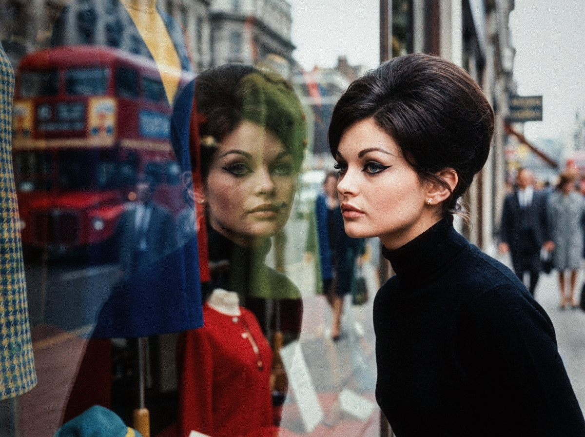 Valentina Valli window shopping in London